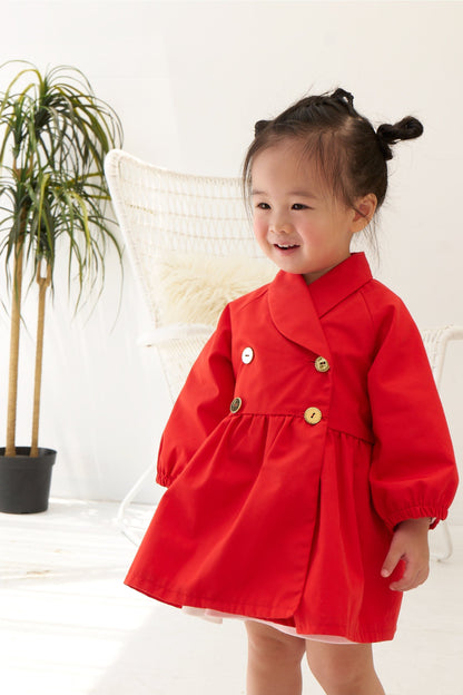 Luxury | Toddler Star-Moon Collar Trench Coat | Loofah Collar