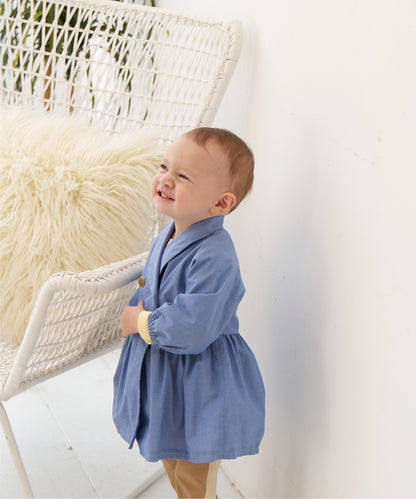 Luxury | Toddler Star-Moon Collar Trench Coat | Loofah Collar