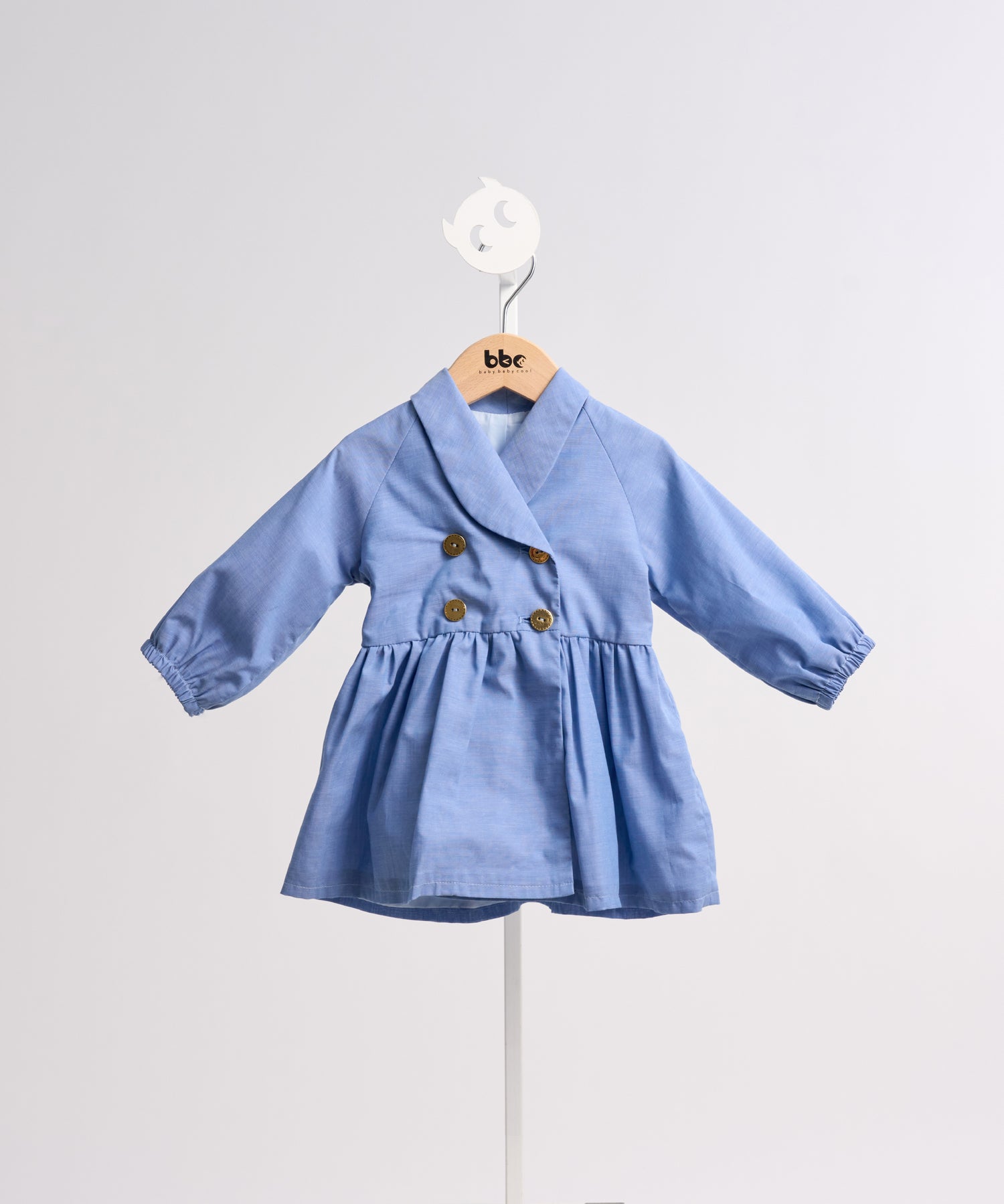 Luxury | Toddler Star-Moon Collar Trench Coat | Loofah Collar