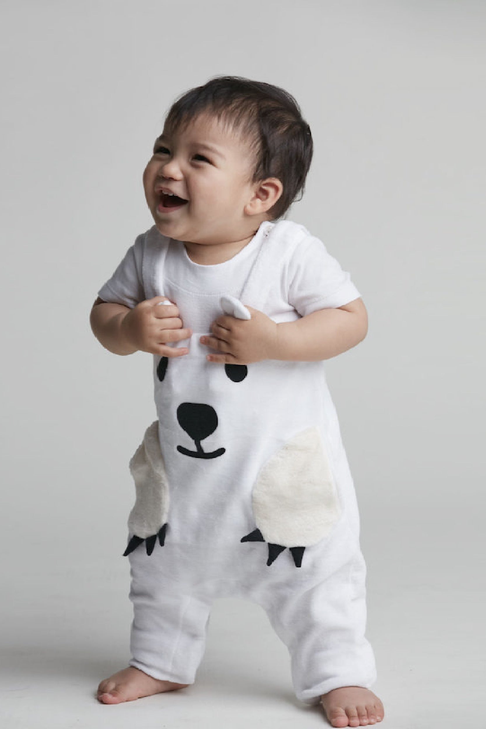 Main | Toddler Polar Bear Overalls | Animal Face Paneling | 100% Organic Cotton