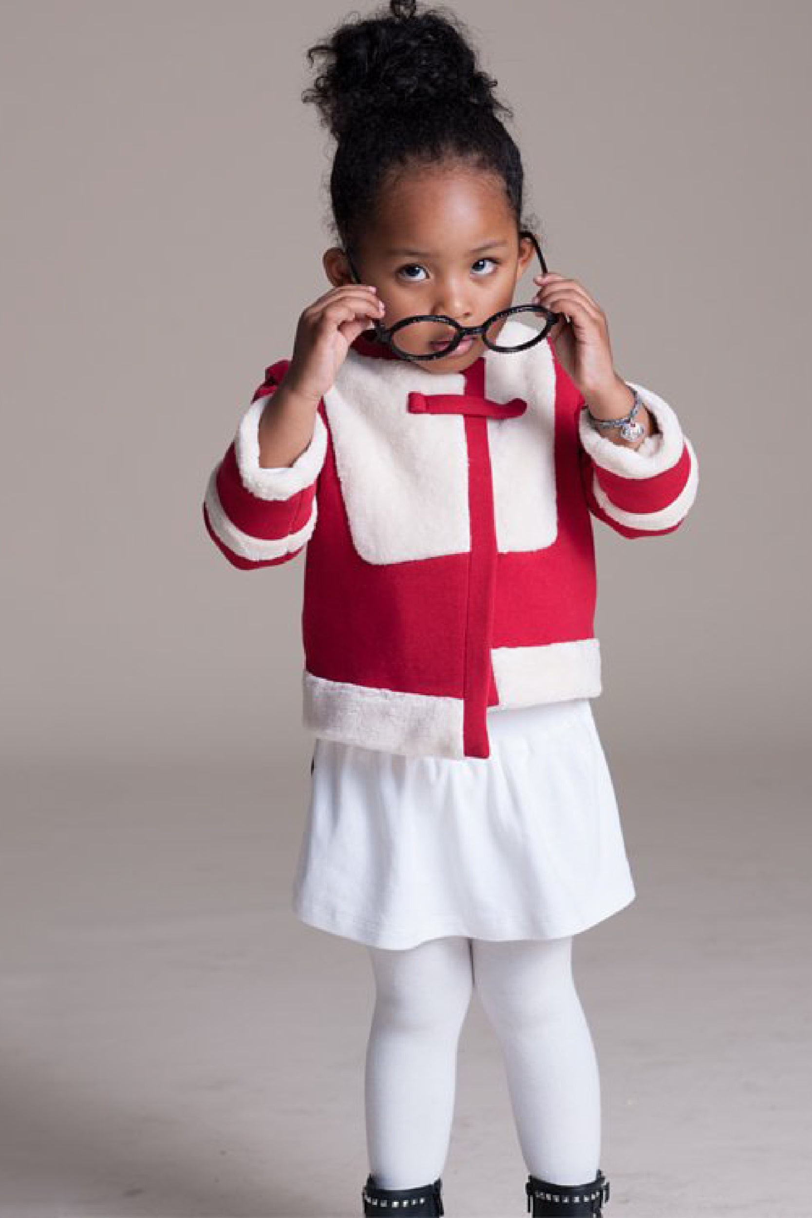 Main | Toddler asymmetric fur short coat | Paneled | 100% organic cotton
