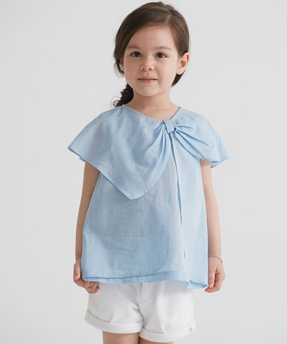 The gift series- blue bow top