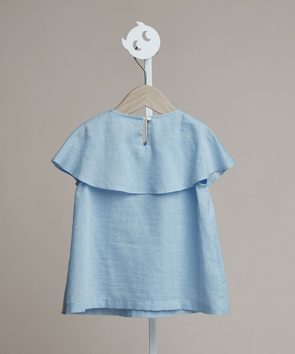 The gift series- blue bow top