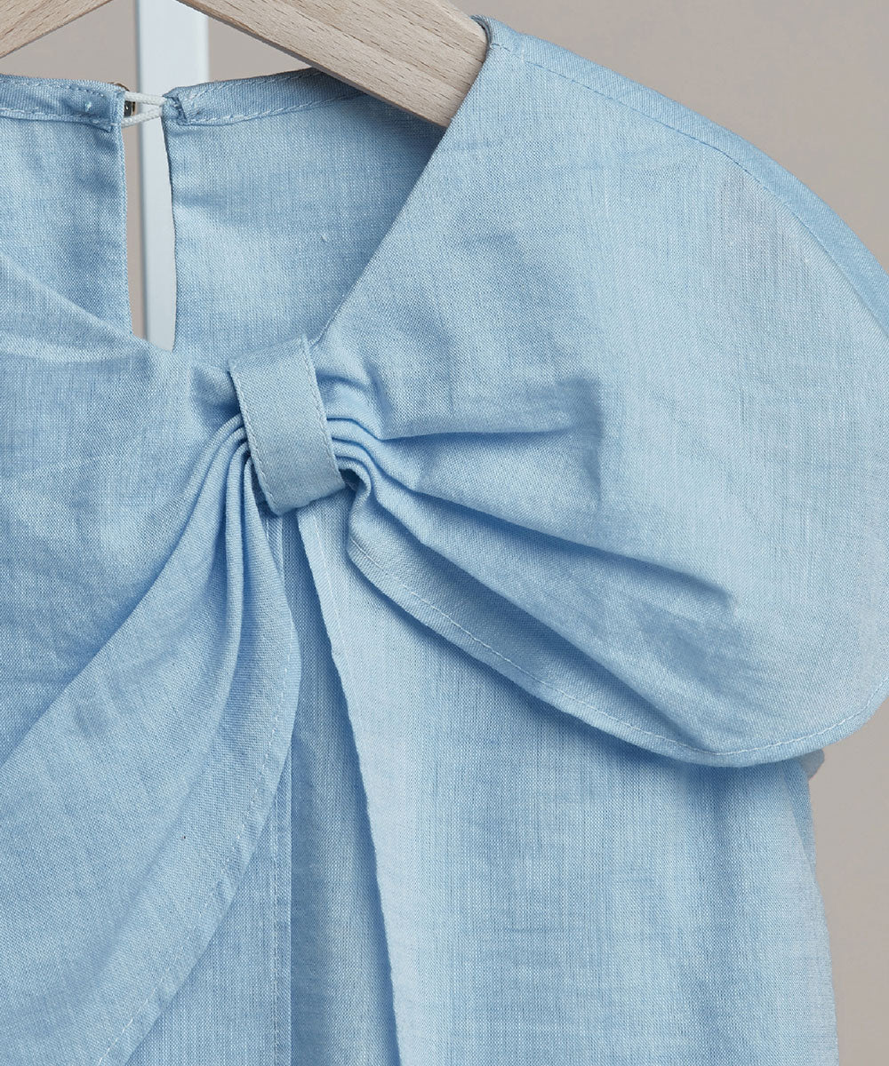 The gift series- blue bow top