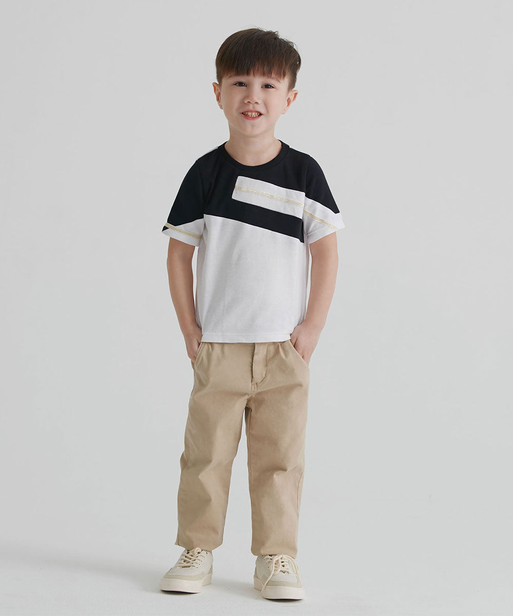 Main | Carmen Herrera Boys - Colorblock Zip-Up T-Shirt | Paneling | 100% Organic Cotton