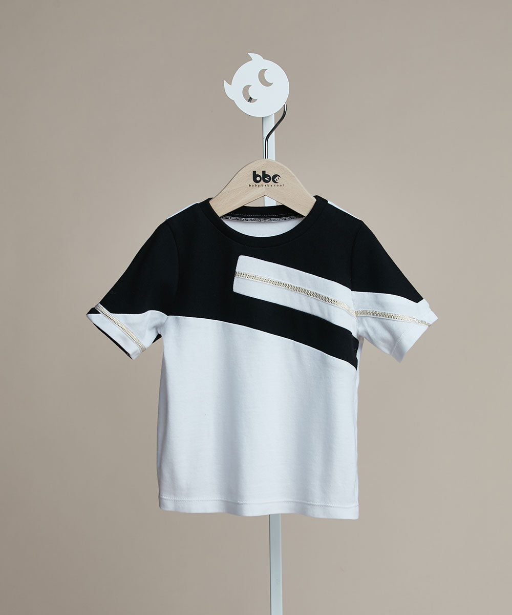 Main | Carmen Herrera Boys - Colorblock Zip-Up T-Shirt | Paneling | 100% Organic Cotton