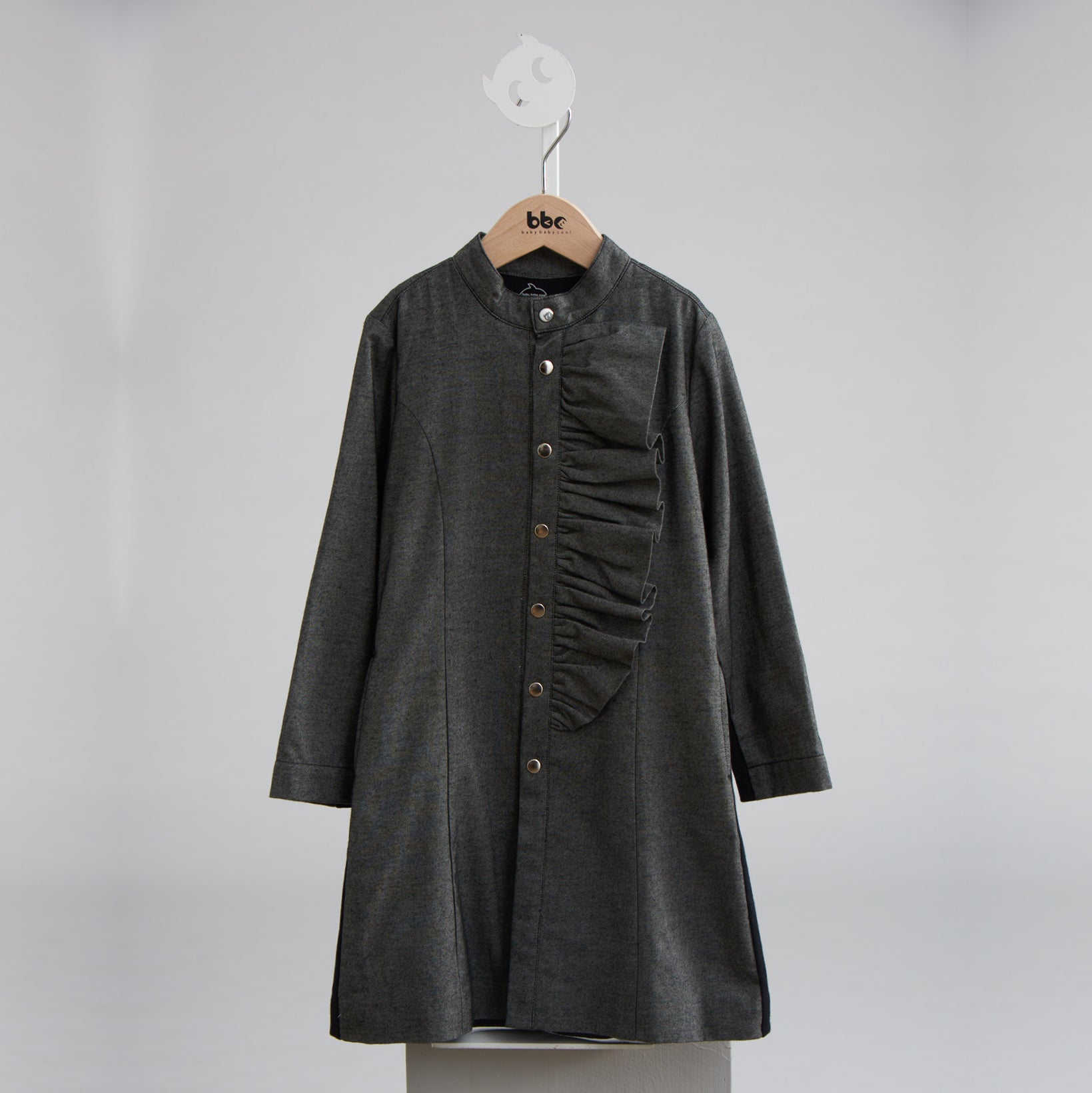 Main | Toddler British style three-dimensional lotus leaf long coat | lotus leaf | 100% organic cotton