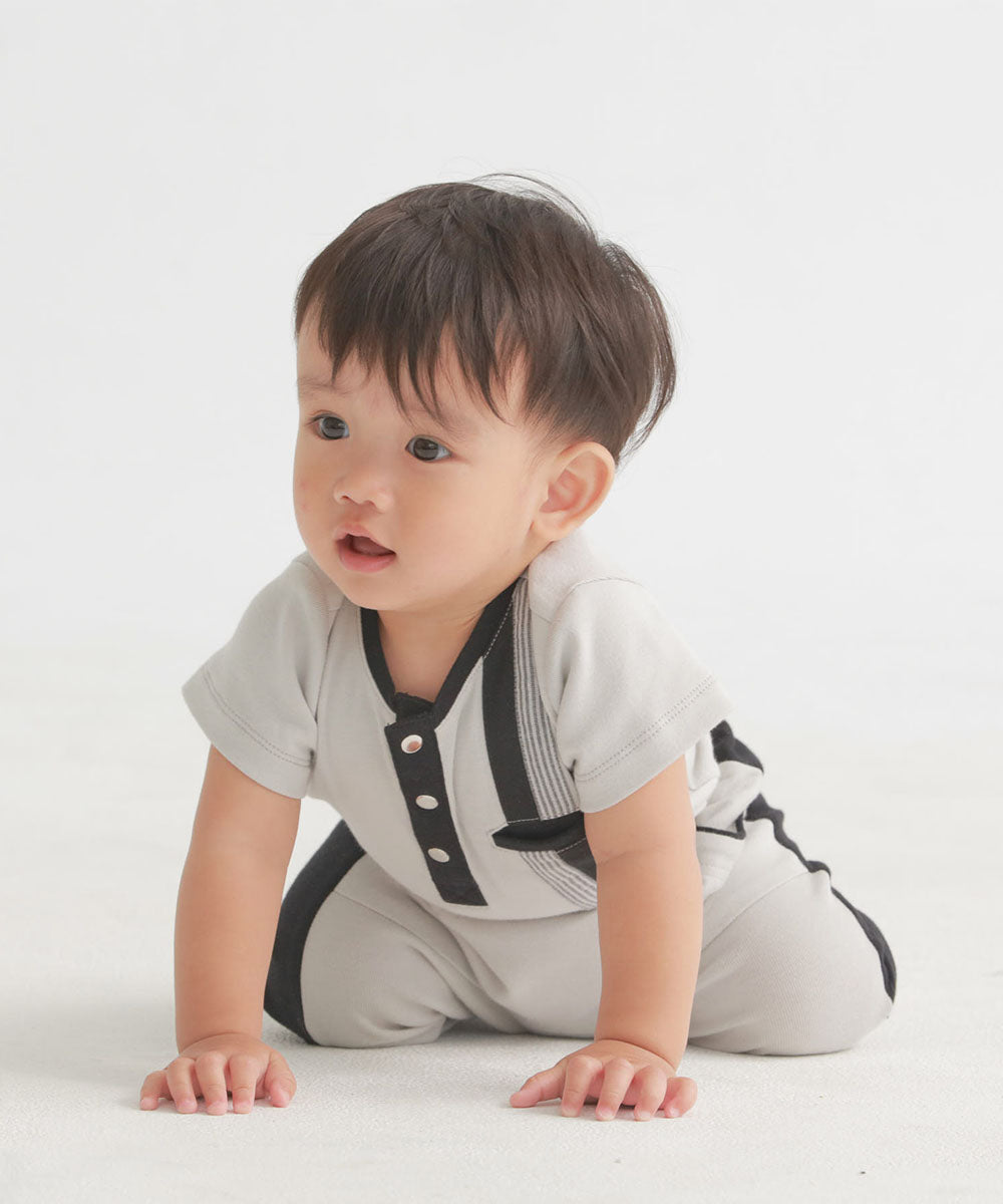 Main | Toddler non-lining striped bodysuit | Paneled | 100% organic cotton