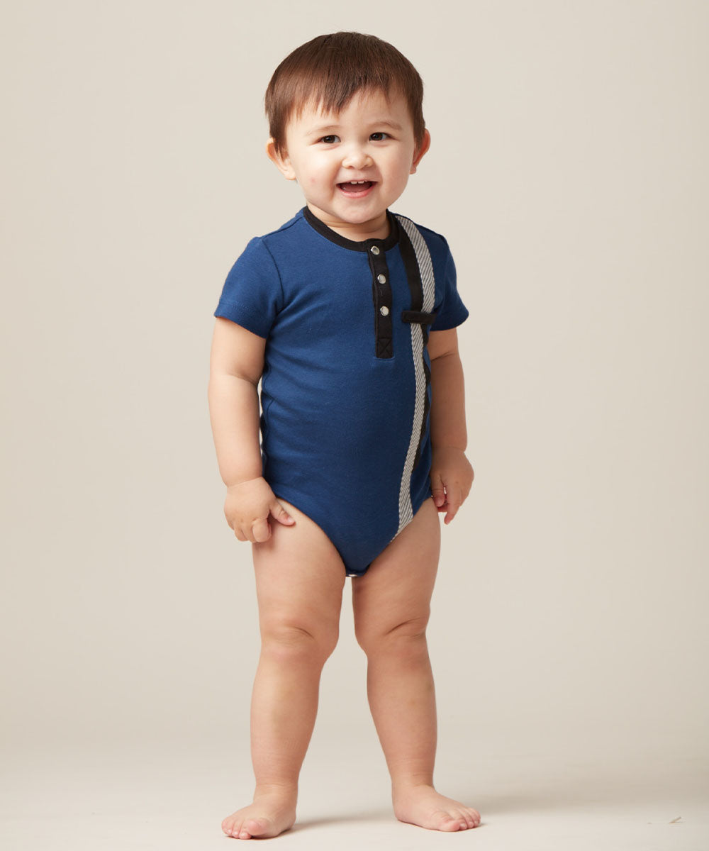 Main | Toddler non-lining striped bodysuit | Paneled | 100% organic cotton