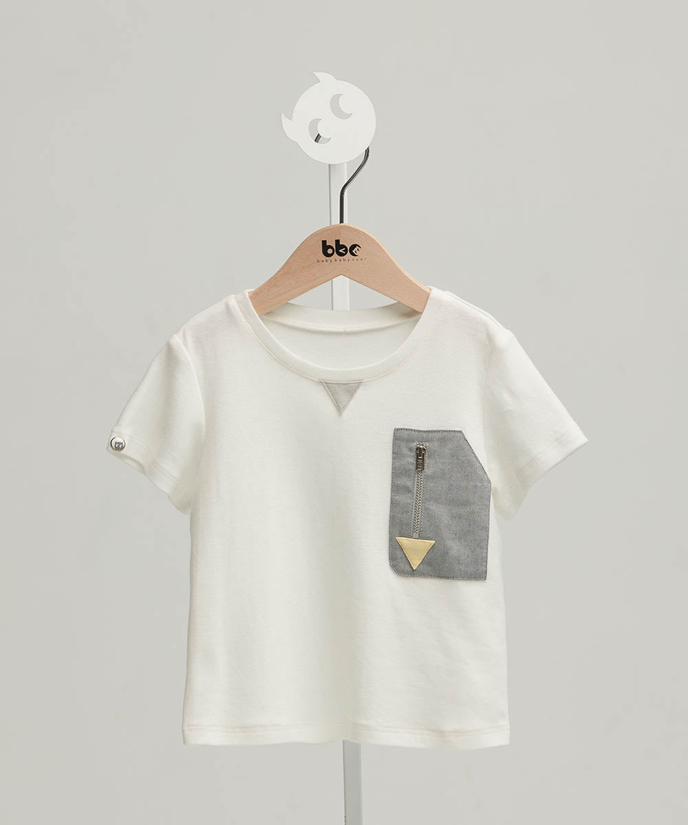 Colorblock zip pocket top