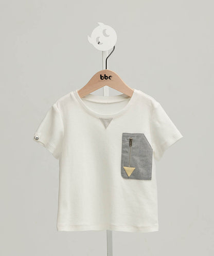 Colorblock zip pocket top