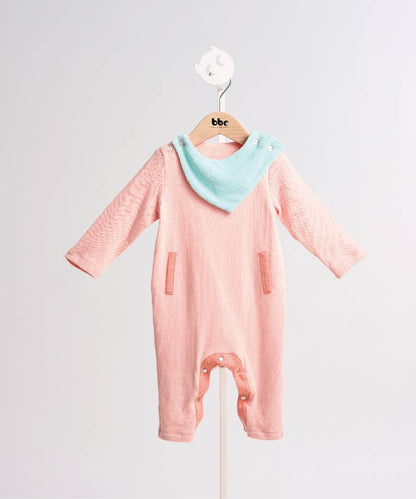 Main | Toddler bunny jumpsuit with two-tone scarf and bib | Detachable | 100% organic cotton