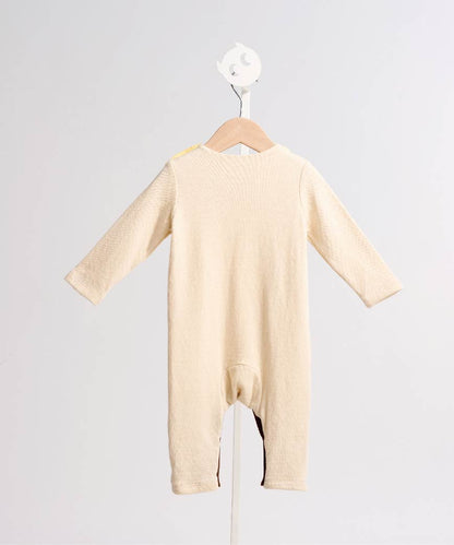 Main | Toddler bunny jumpsuit with two-tone scarf and bib | Detachable | 100% organic cotton
