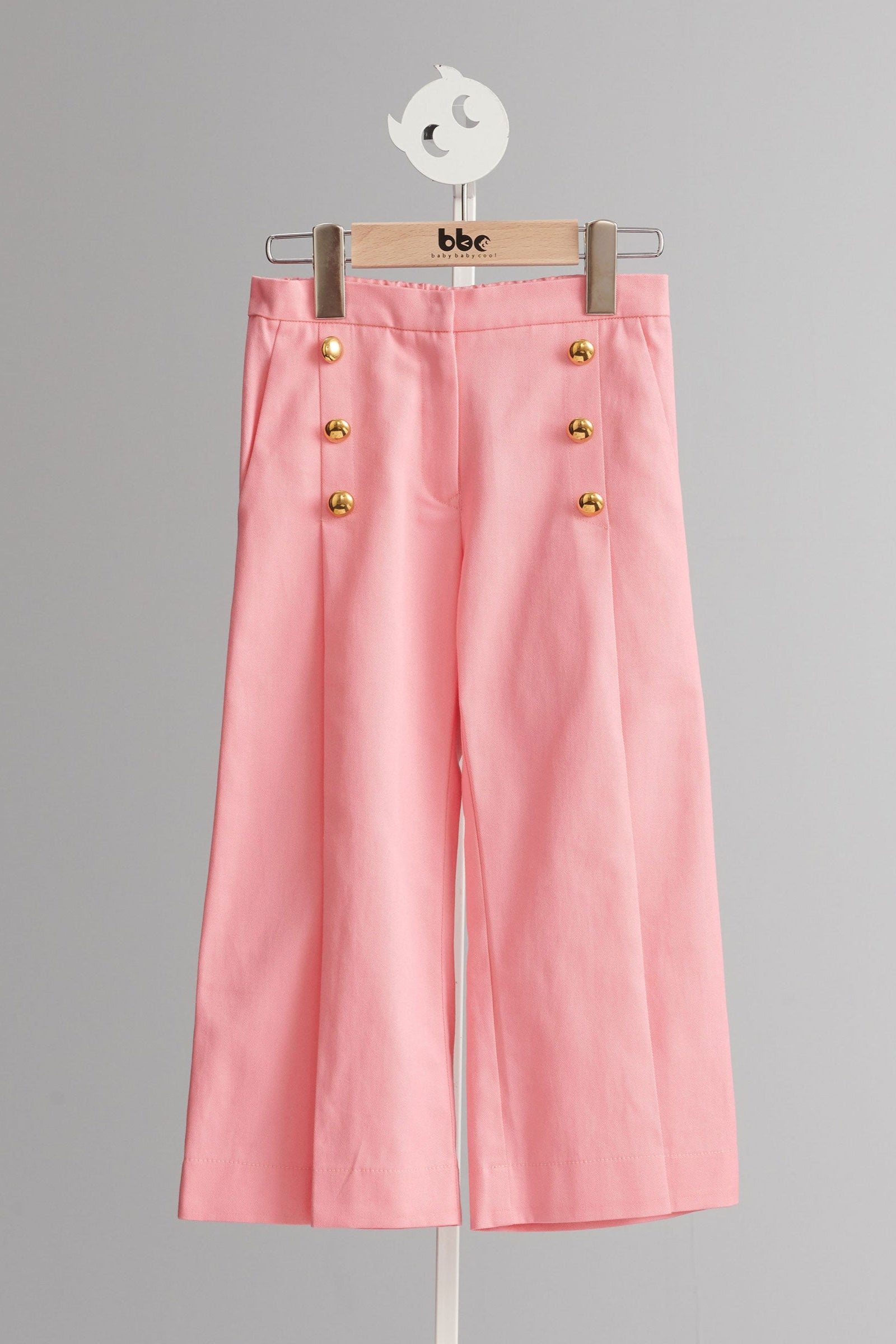 Main | Kids Vintage Large Gold Button Wide Pants | | 100% Organic Cotton