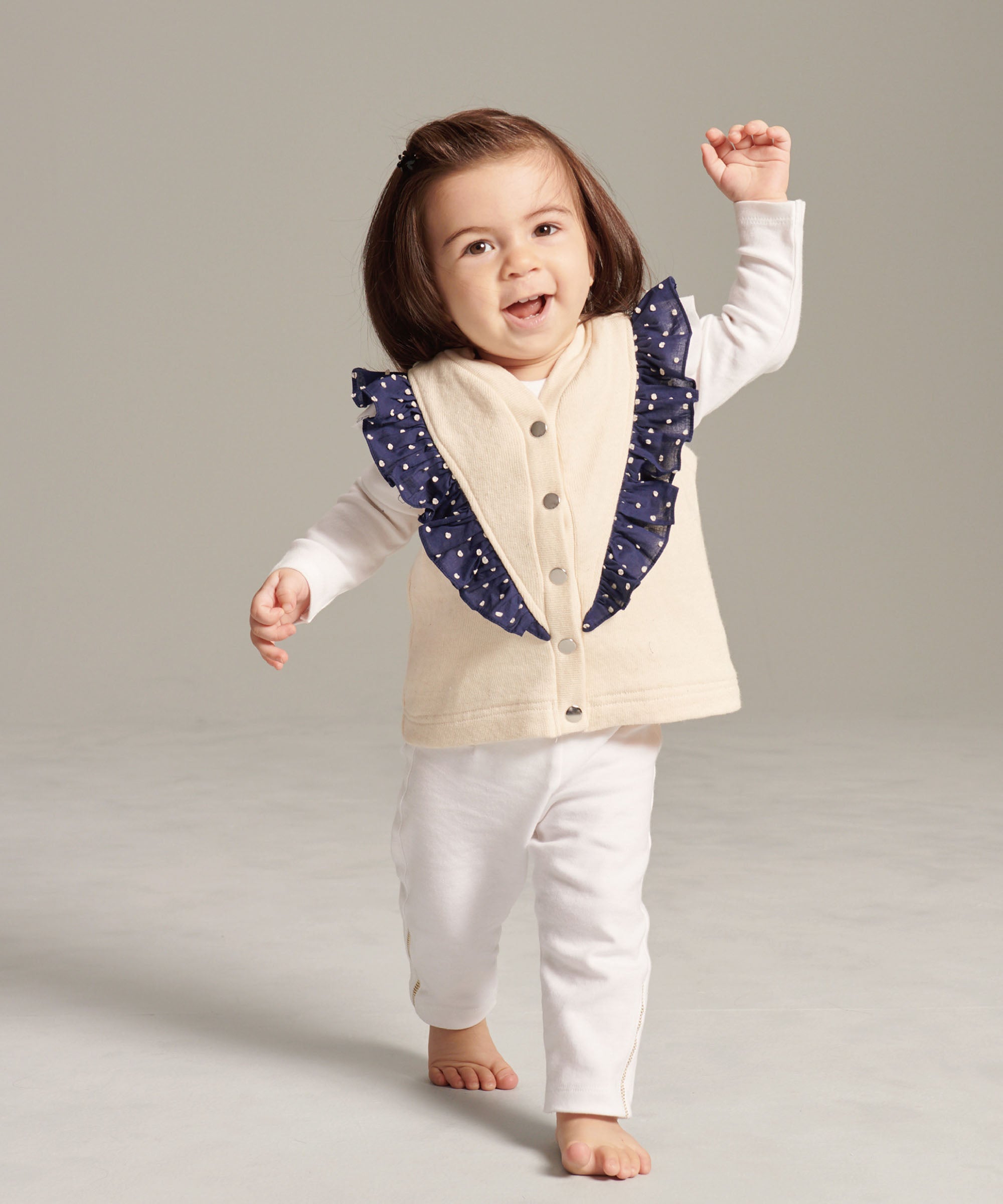 Main | Toddler Cardigan Ruffle Vest | Ruffles | 100% organic cotton
