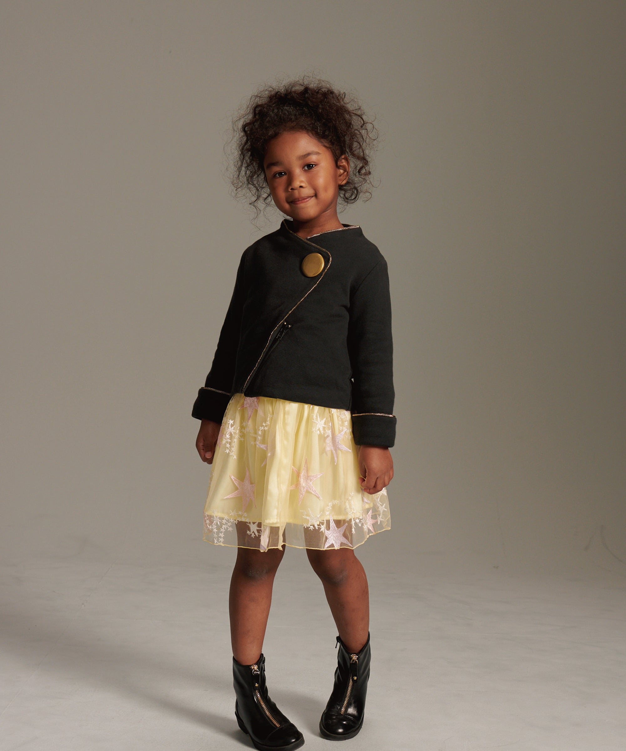Luxury | Girls Rock Embroidered Star Tulle Dress | Star Embroidery