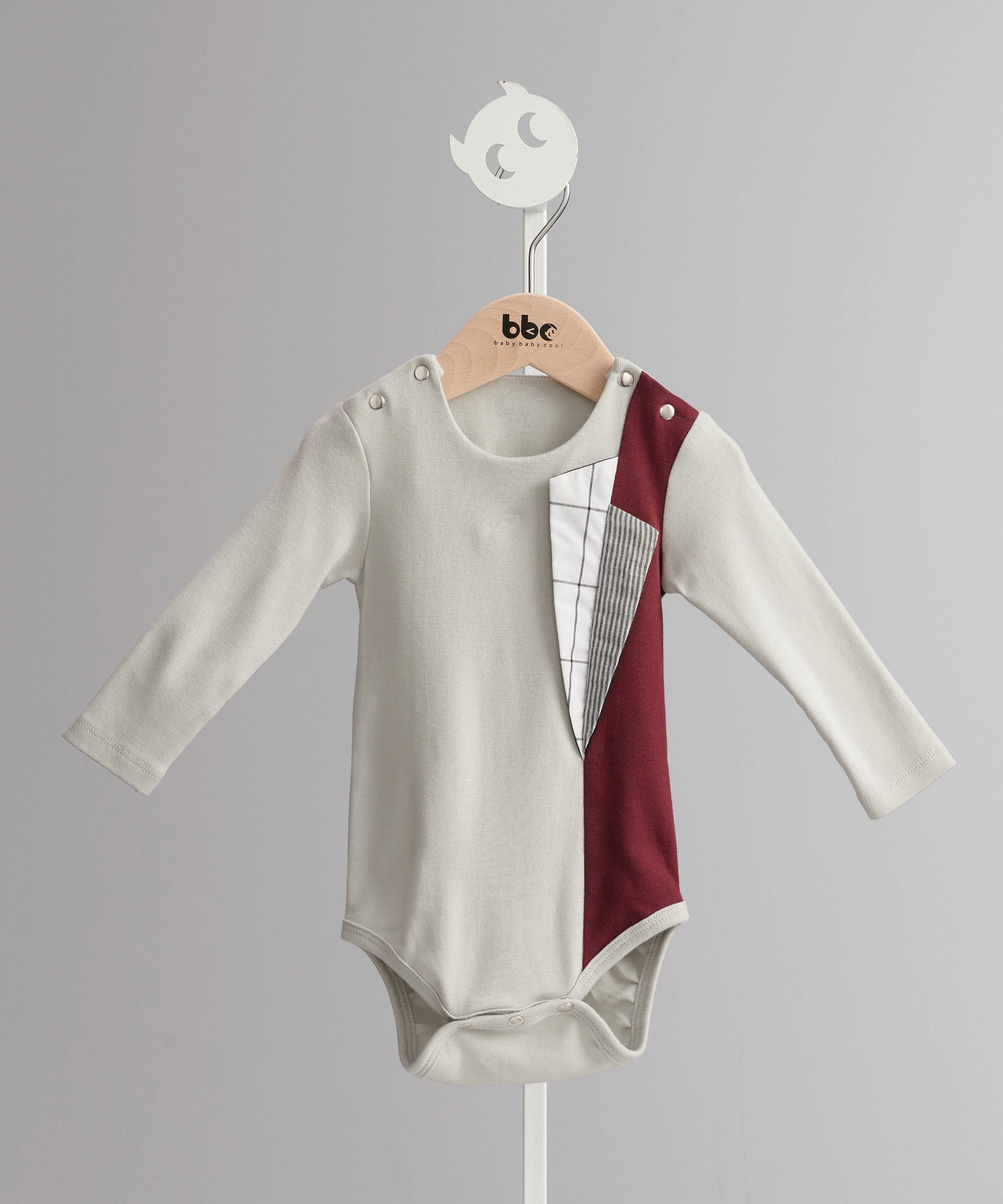 Main | Toddler Gentleman Colorblock Suit Collar Bodysuit | Stitching | 100% organic cotton