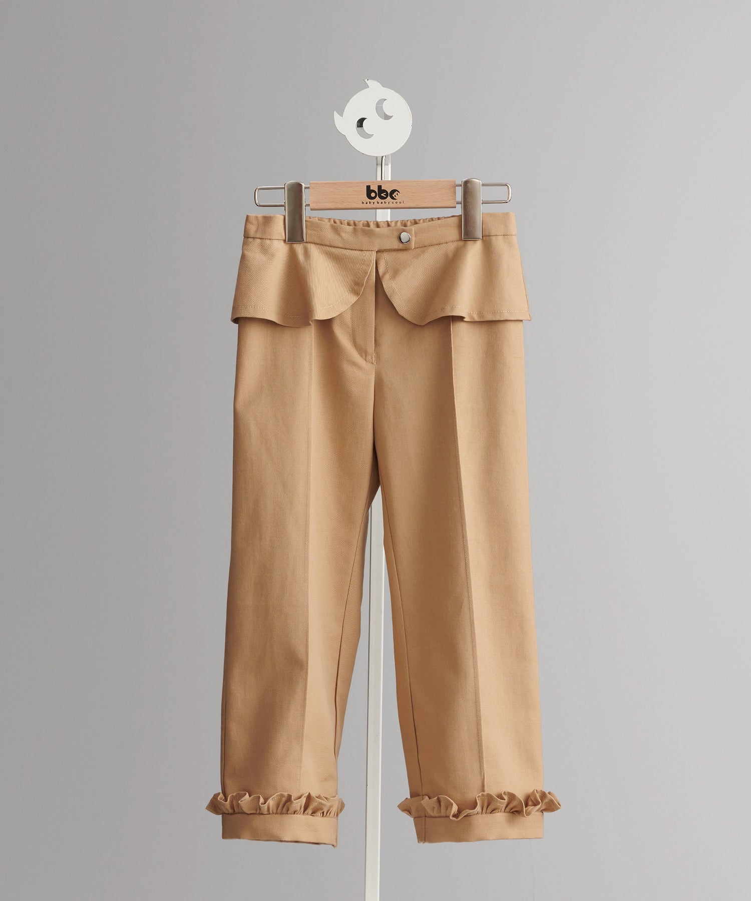 Ruffled straight-leg pants