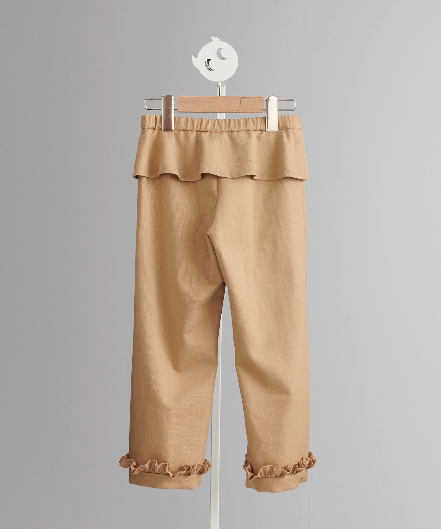 Ruffled straight-leg pants