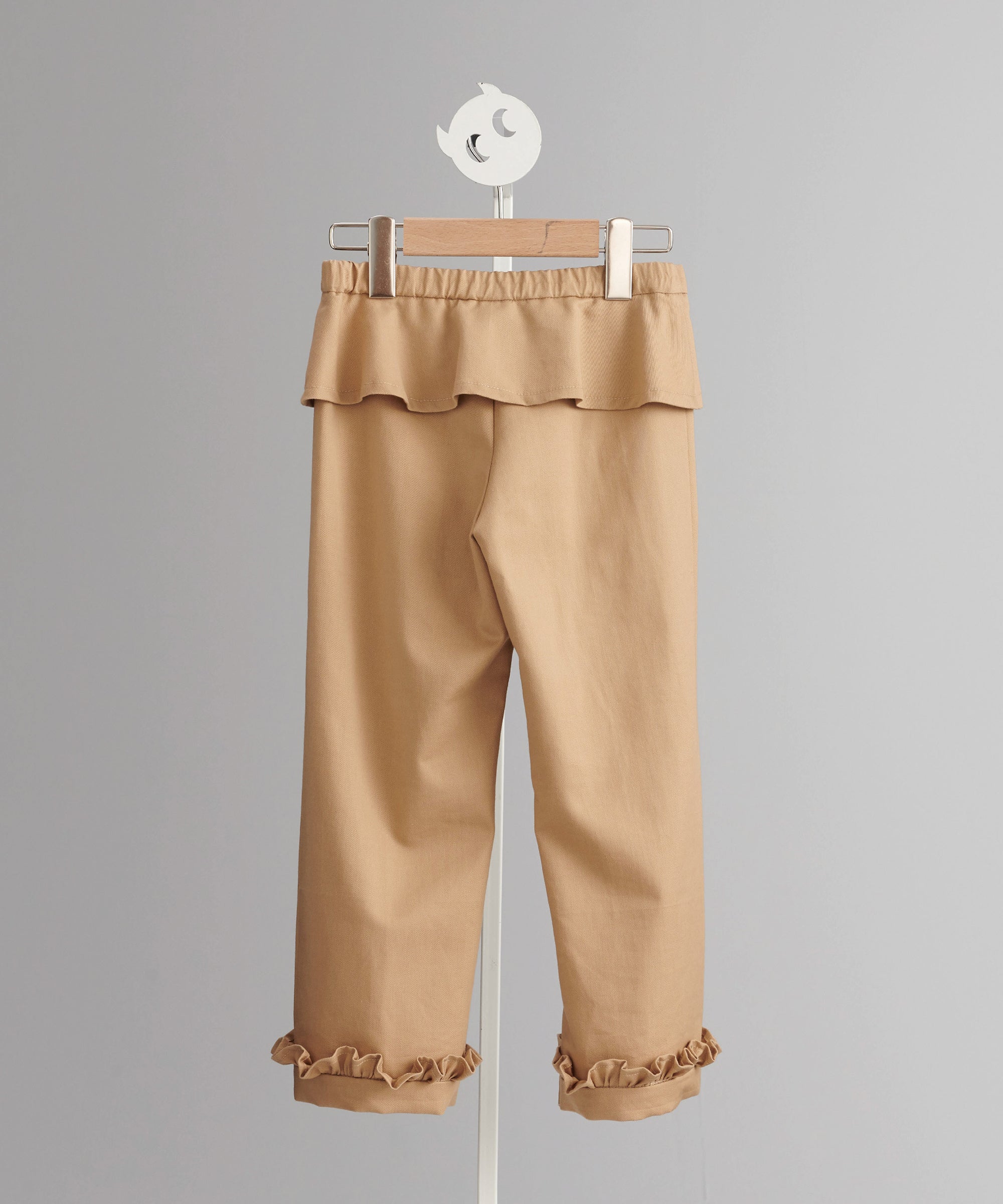 Ruffled straight-leg pants