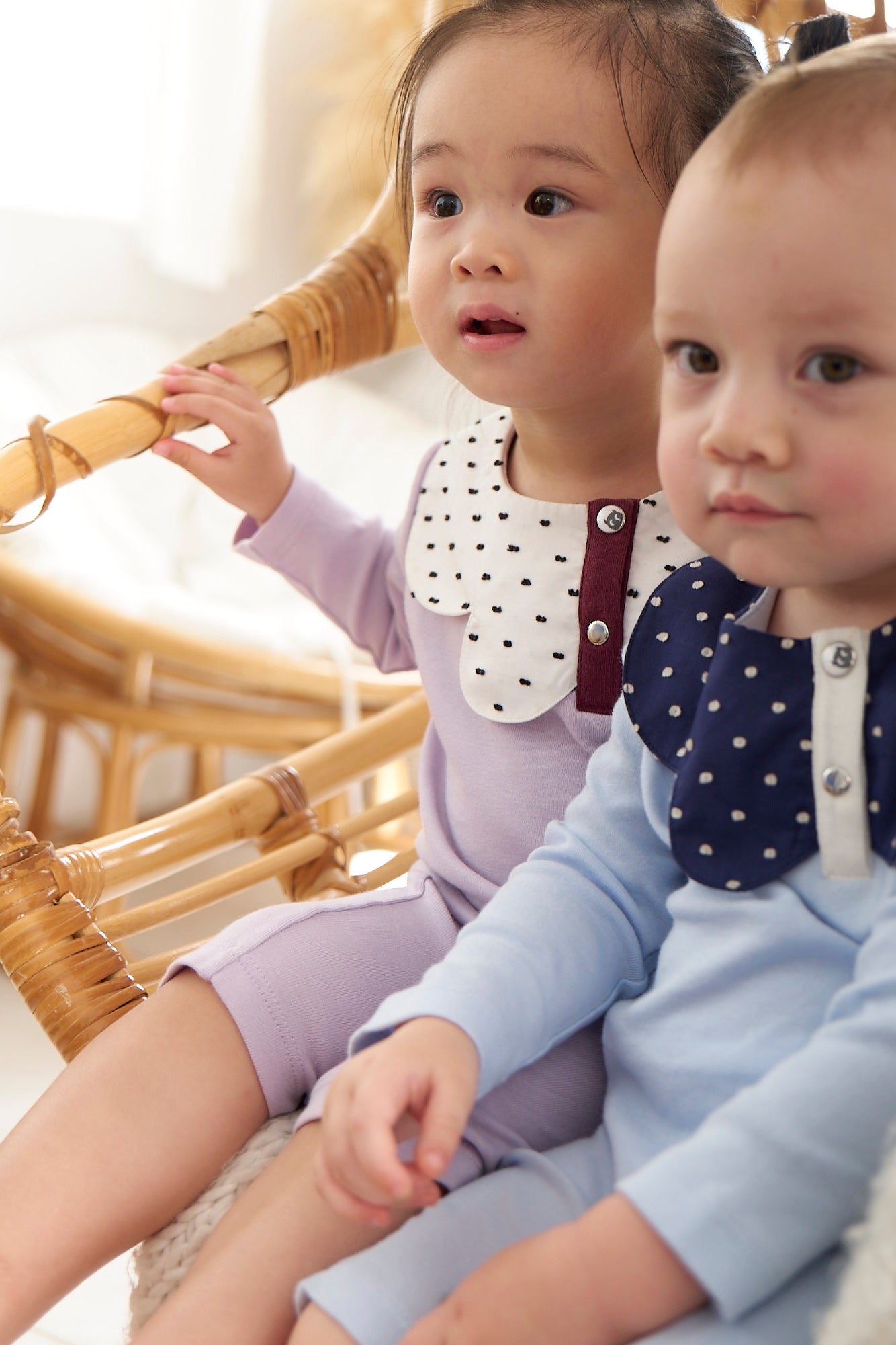 Main | Toddler bunny jumpsuit with pop butterfly collar | Asymmetric collar | 100% organic cotton