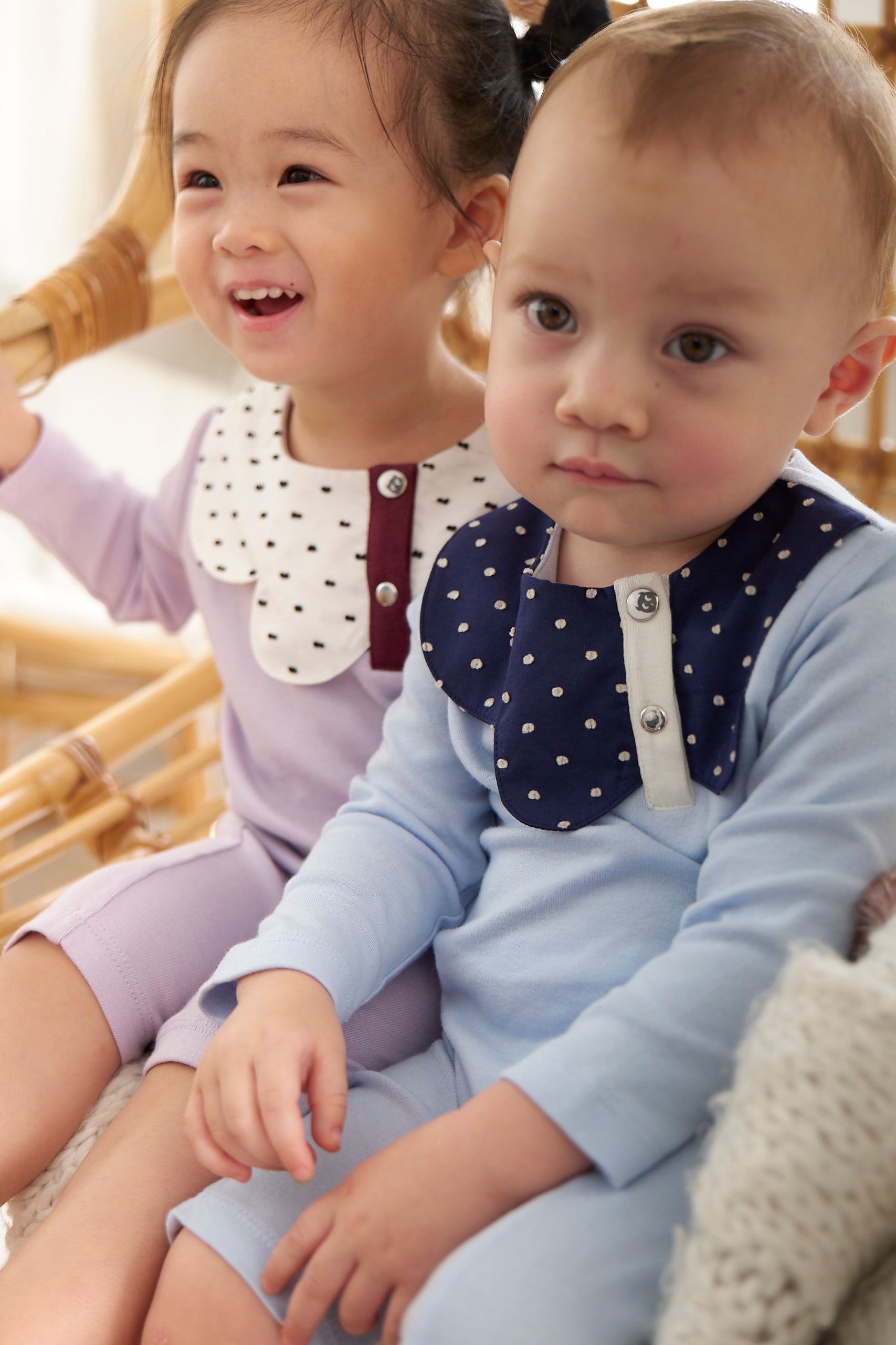 Main | Toddler bunny jumpsuit with pop butterfly collar | Asymmetric collar | 100% organic cotton