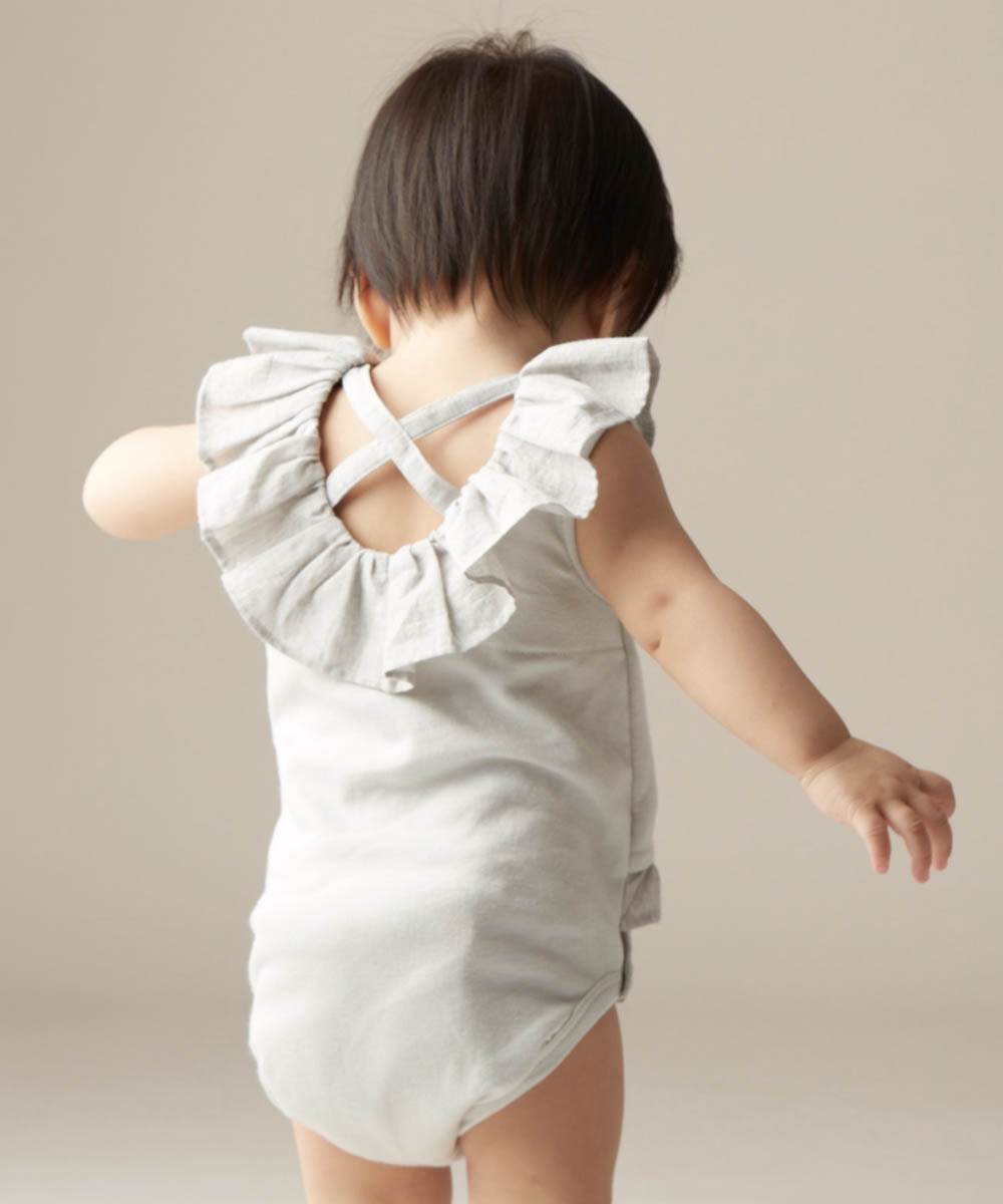 Main | Toddler Wave Series - Backless Lotus Leaf Bodysuit | Lotus Leaf Splicing | 100% Organic Cotton