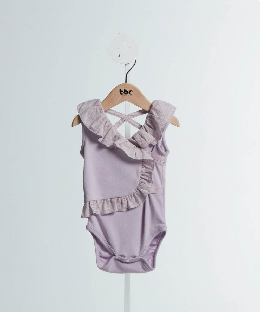 Main | Toddler Wave Series - Backless Lotus Leaf Bodysuit | Lotus Leaf Splicing | 100% Organic Cotton