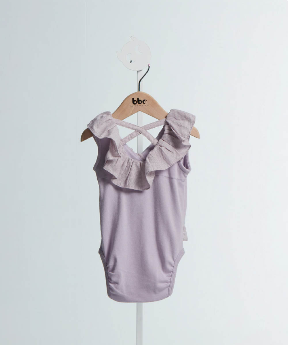 Main | Toddler Wave Series - Backless Lotus Leaf Bodysuit | Lotus Leaf Splicing | 100% Organic Cotton