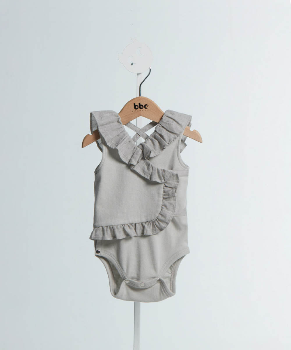 Main | Toddler Wave Series - Backless Lotus Leaf Bodysuit | Lotus Leaf Splicing | 100% Organic Cotton