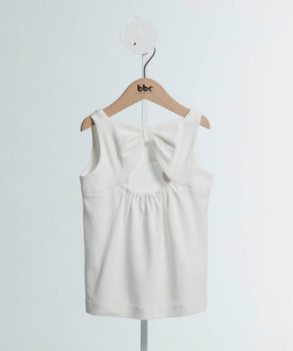 Main | Girls Animal Face Series - bb bear small bow backless sleeveless top | Bow animal face | 100% organic cotton