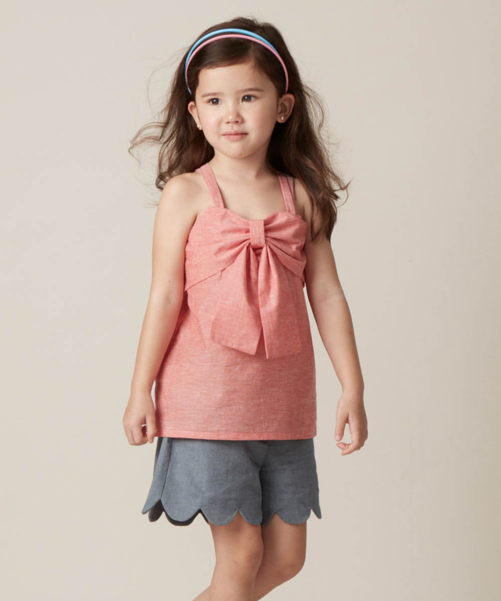 Main | Girls Bow-Knot Series - 3D Butterfly Double-fork Vest | Bowknot | 100% organic cotton