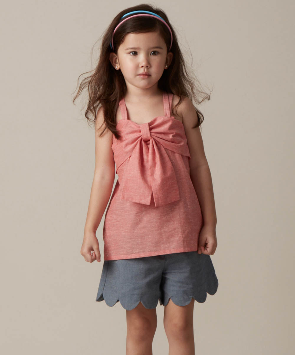Main | Girls Bow-Knot Series - 3D Butterfly Double-fork Vest | Bowknot | 100% organic cotton
