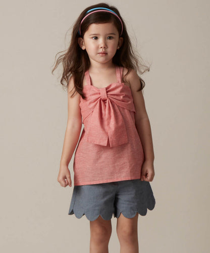 Main | Girls Bow-Knot Series - 3D Butterfly Double-fork Vest | Bowknot | 100% organic cotton