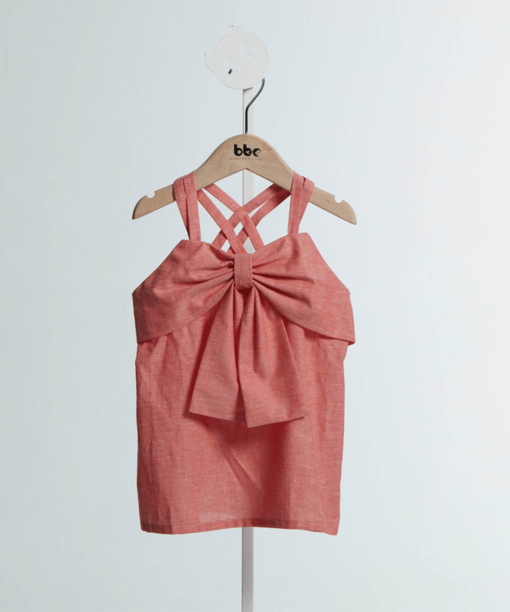 Main | Girls Bow-Knot Series - 3D Butterfly Double-fork Vest | Bowknot | 100% organic cotton