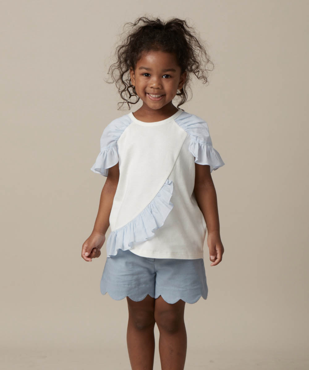 Wave Series - Angel Sleeve Ruffle Top