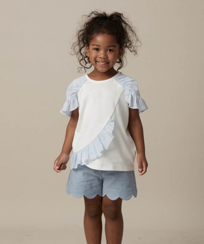 Wave Series - Angel Sleeve Ruffle Top