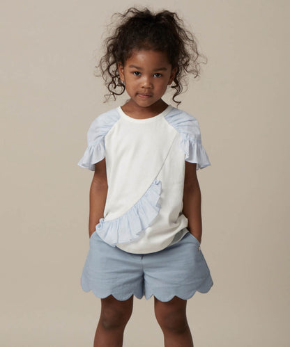 Wave Series - Angel Sleeve Ruffle Top