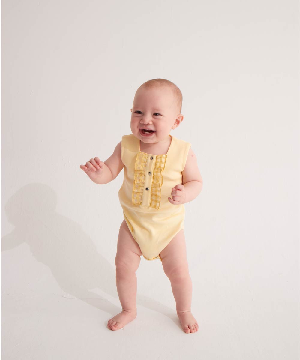 Main | Toddler Elegant Ruffle Square Neck Bodysuit | Ruffles | 100% organic cotton