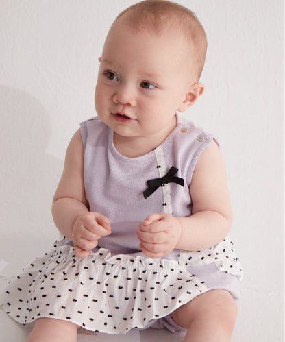 Main | Toddler asymmetrical ruffled polka dot bunny dress | ruffled patchwork | 100% organic cotton