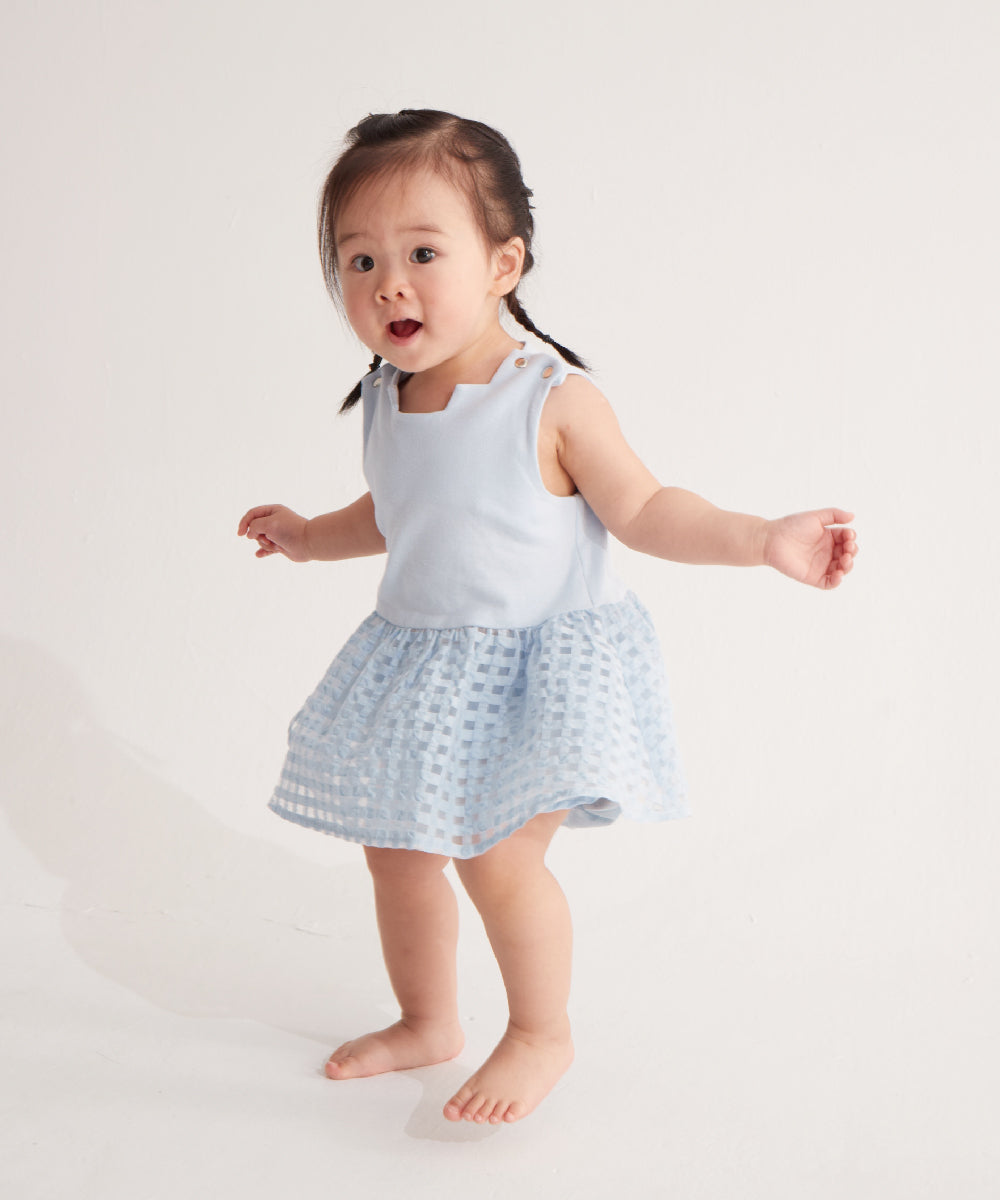 Main | Toddler Pompidou Collection - Step Neck Shirred Top | Panelled Step Neck | 100% Organic Cotton