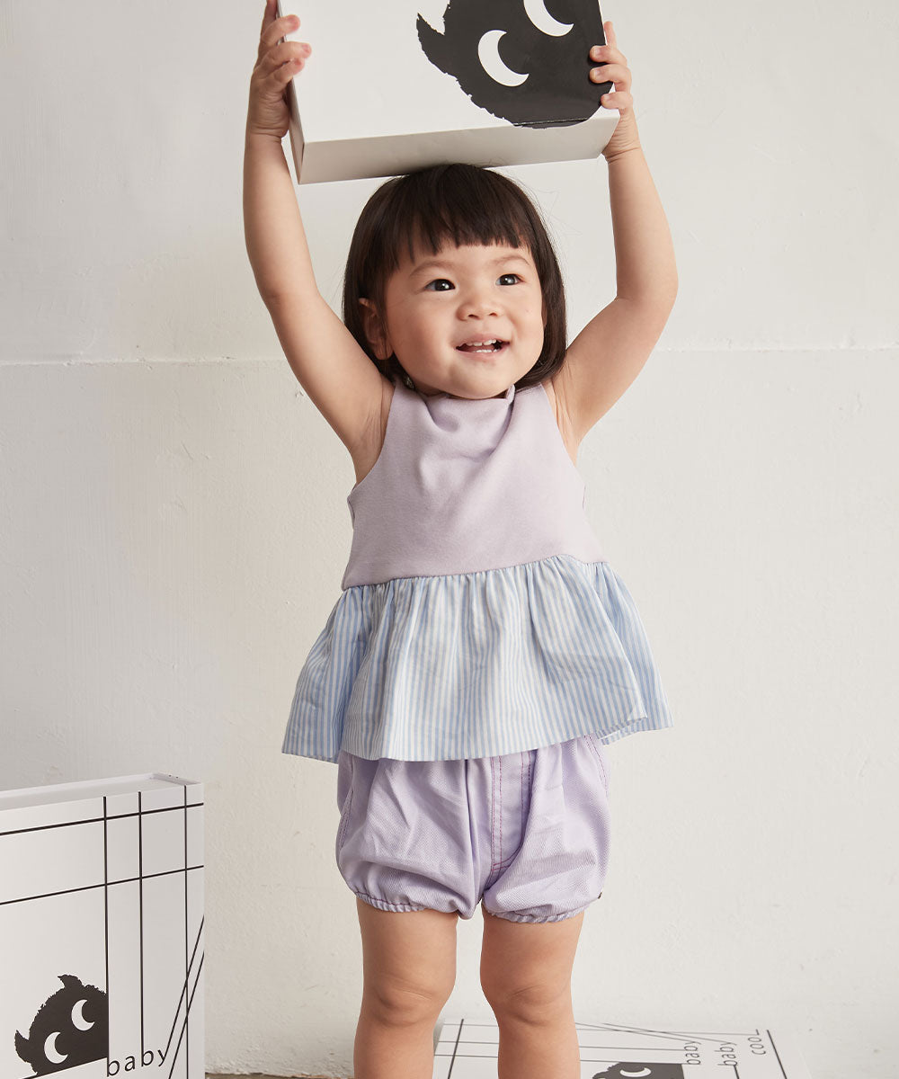 Main | Toddler Pompidou Collection - Step Neck Shirred Top | Panelled Step Neck | 100% Organic Cotton