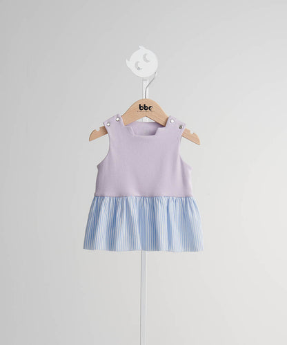 Main | Toddler Pompidou Collection - Step Neck Shirred Top | Panelled Step Neck | 100% Organic Cotton