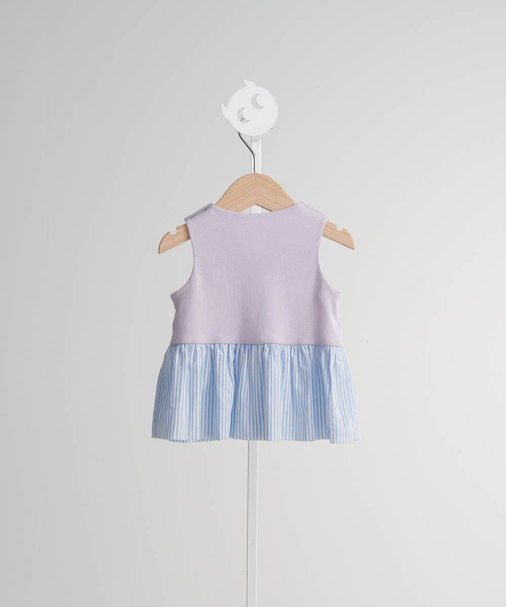Main | Toddler Pompidou Collection - Step Neck Shirred Top | Panelled Step Neck | 100% Organic Cotton
