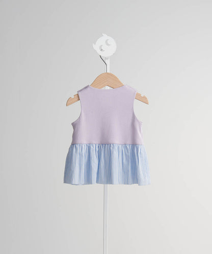 Main | Toddler Pompidou Collection - Step Neck Shirred Top | Panelled Step Neck | 100% Organic Cotton