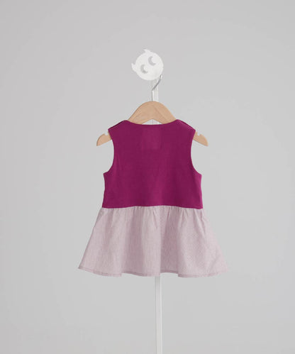 Main | Toddler Pompidou Collection - Step Neck Shirred Top | Panelled Step Neck | 100% Organic Cotton