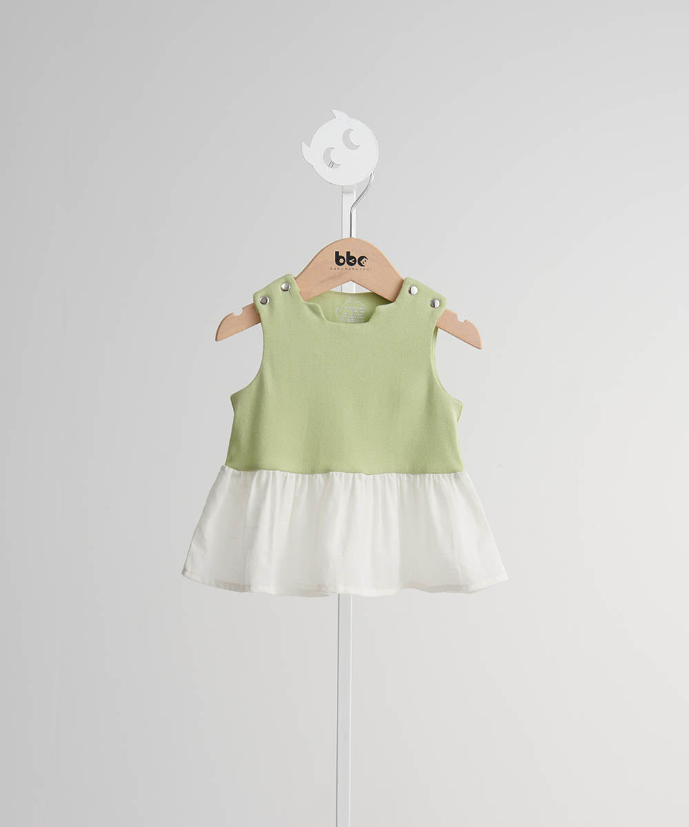 Main | Toddler Pompidou Collection - Step Neck Shirred Top | Panelled Step Neck | 100% Organic Cotton