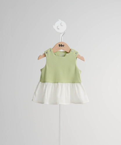 Main | Toddler Pompidou Collection - Step Neck Shirred Top | Panelled Step Neck | 100% Organic Cotton