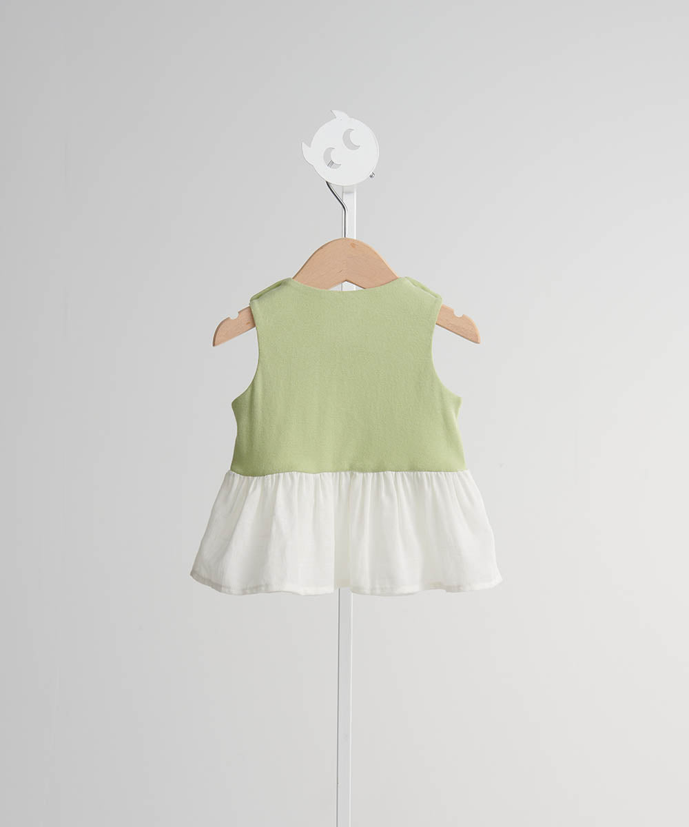 Main | Toddler Pompidou Collection - Step Neck Shirred Top | Panelled Step Neck | 100% Organic Cotton