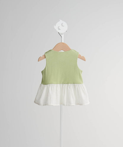 Main | Toddler Pompidou Collection - Step Neck Shirred Top | Panelled Step Neck | 100% Organic Cotton